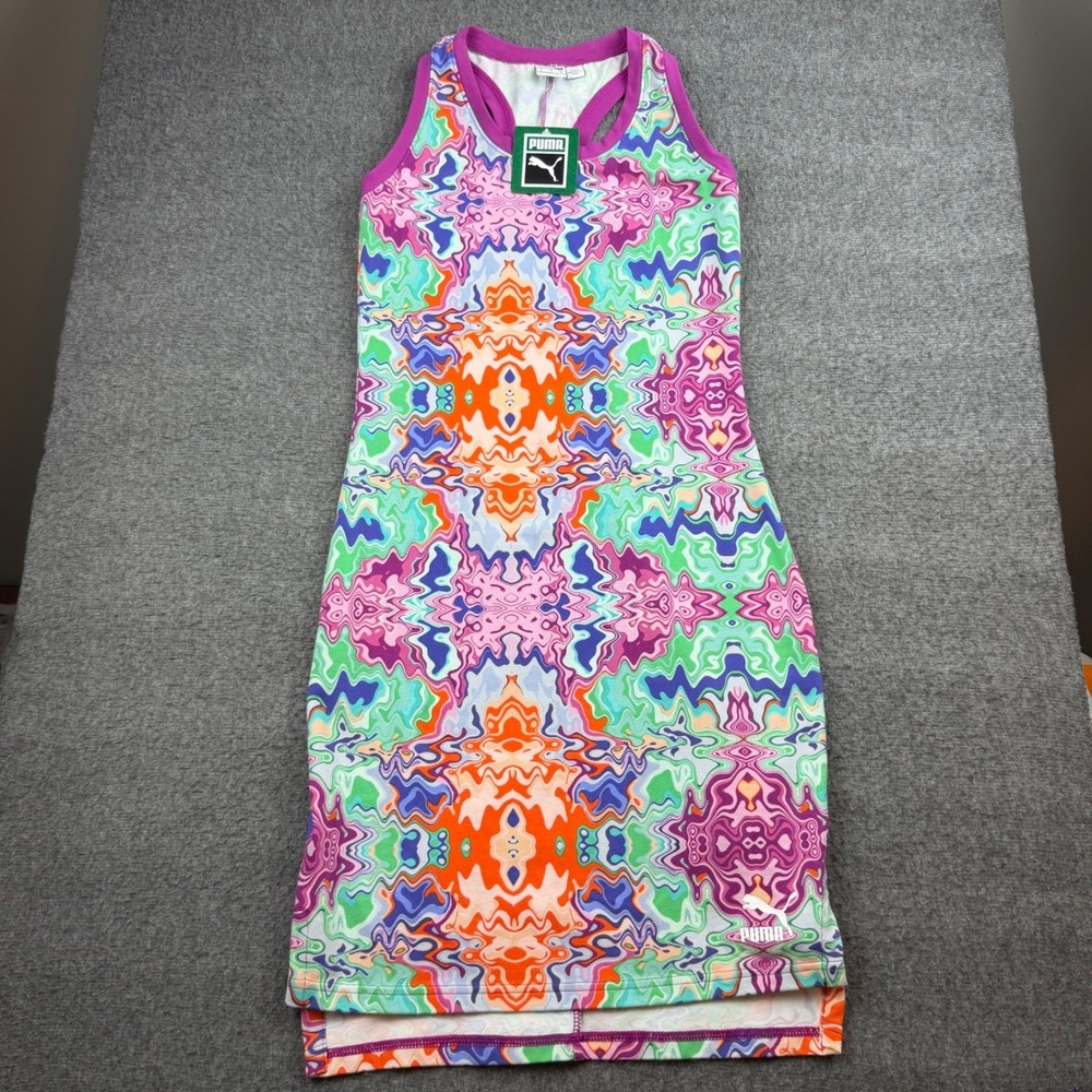 Puma Hypnotize Dress Women's Small Multicolor Psychedelic Racerback 536864-01